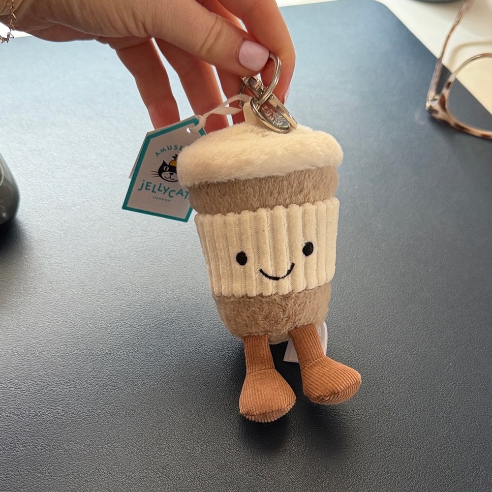 NWT retired Jellycat Coffee Cup Plush Keychain